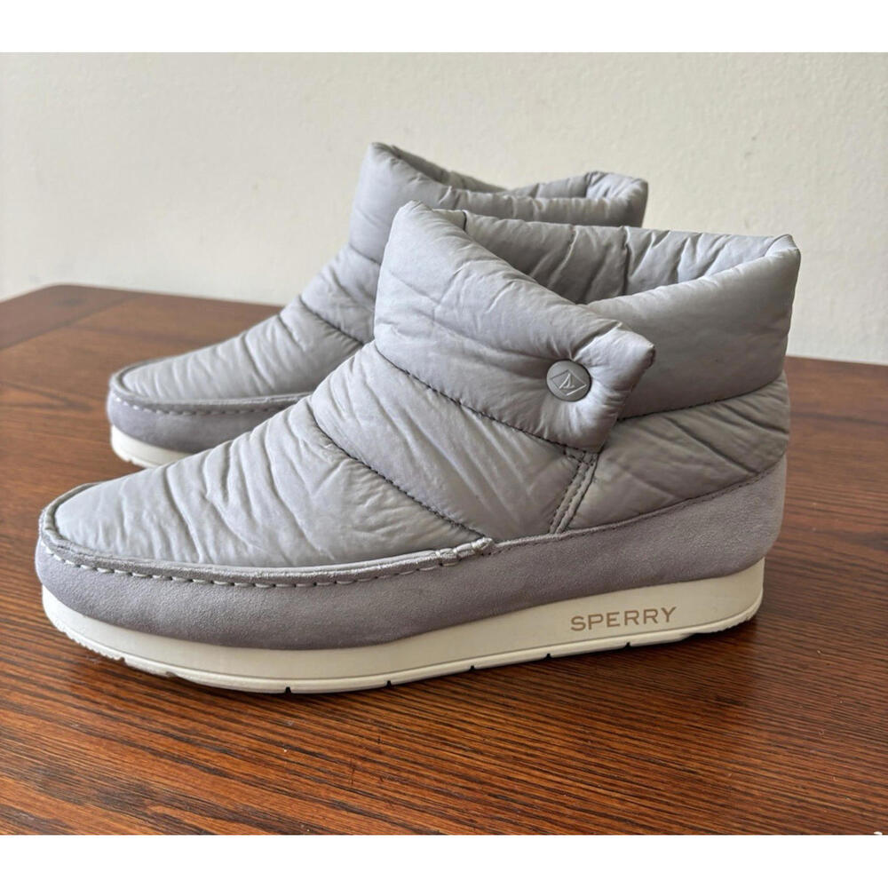 Sperry Moc Sider Nylon Grey Booties Shoes Women' Size 10 #STS87982